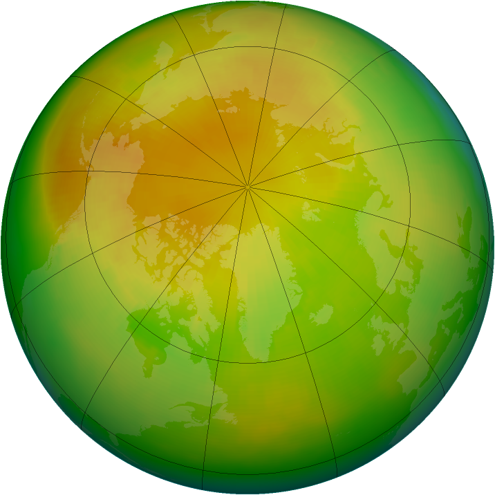 Arctic ozone map for May 2001